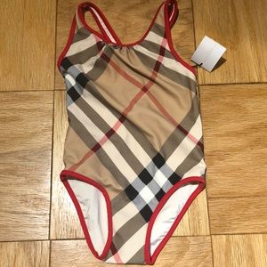 Burberry girls bathing suit size 4 new with tags